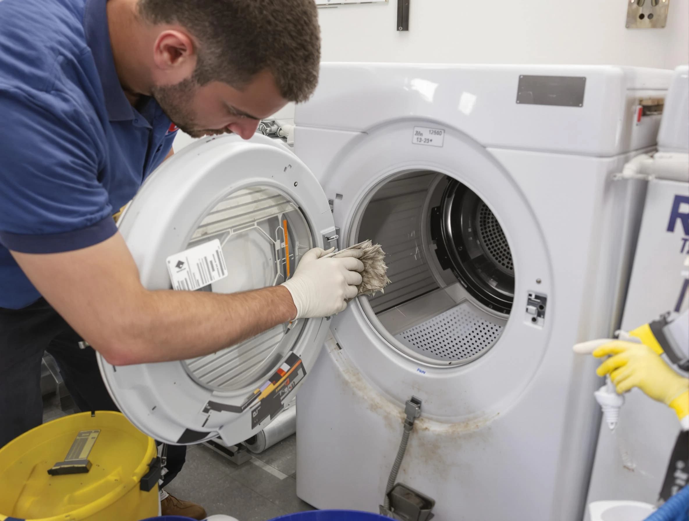 Glendale Dryer Vent Cleaning specialist performing detailed lint trap cleaning service in Glendale