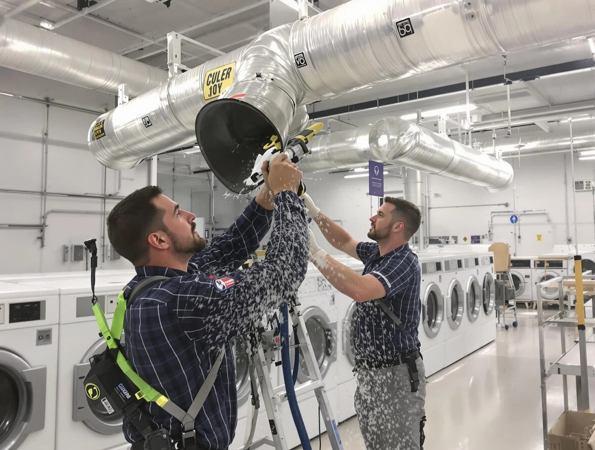 Glendale Dryer Vent Cleaning team performing large-scale commercial dryer vent cleaning in Glendale