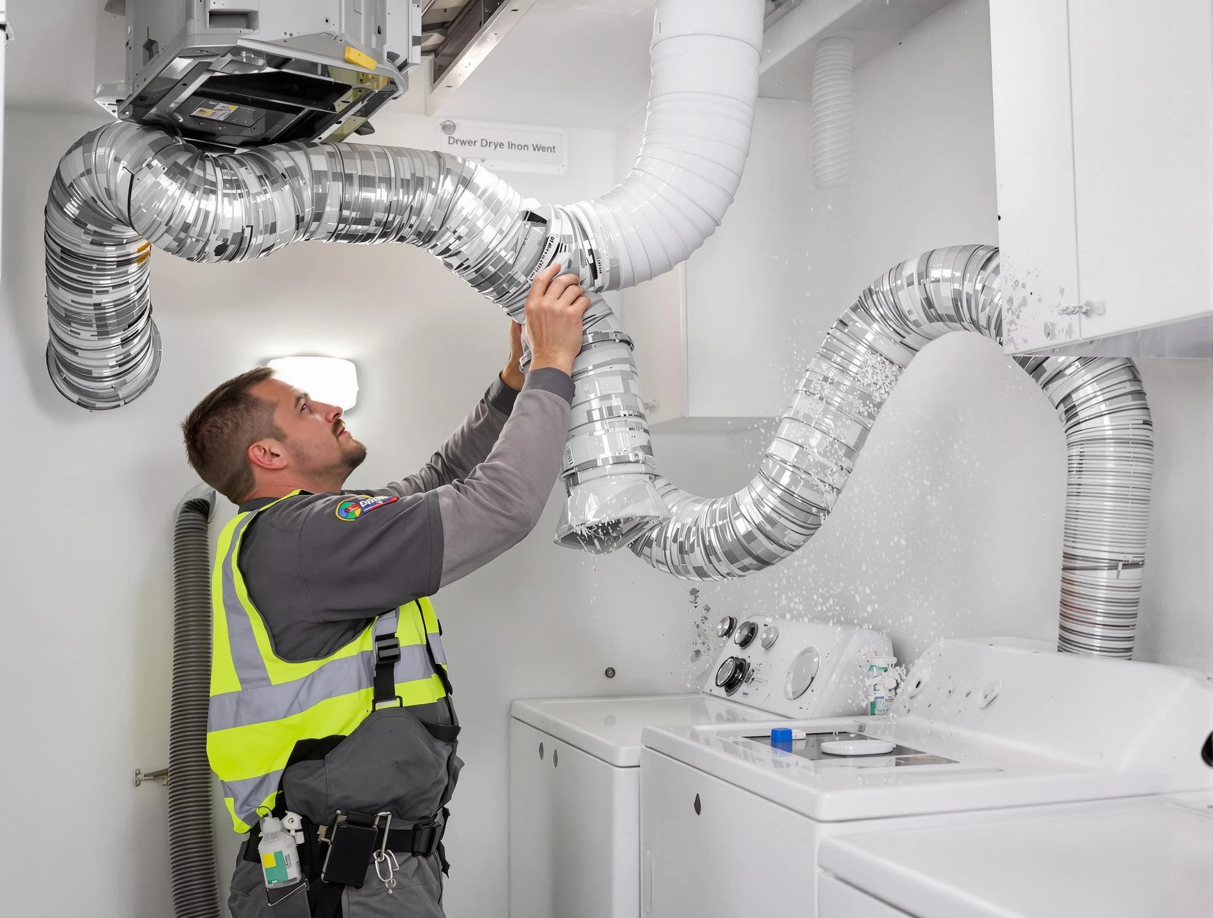 Glendale Dryer Vent Cleaning technician performing detailed dryer exhaust vent cleaning at a home in Glendale