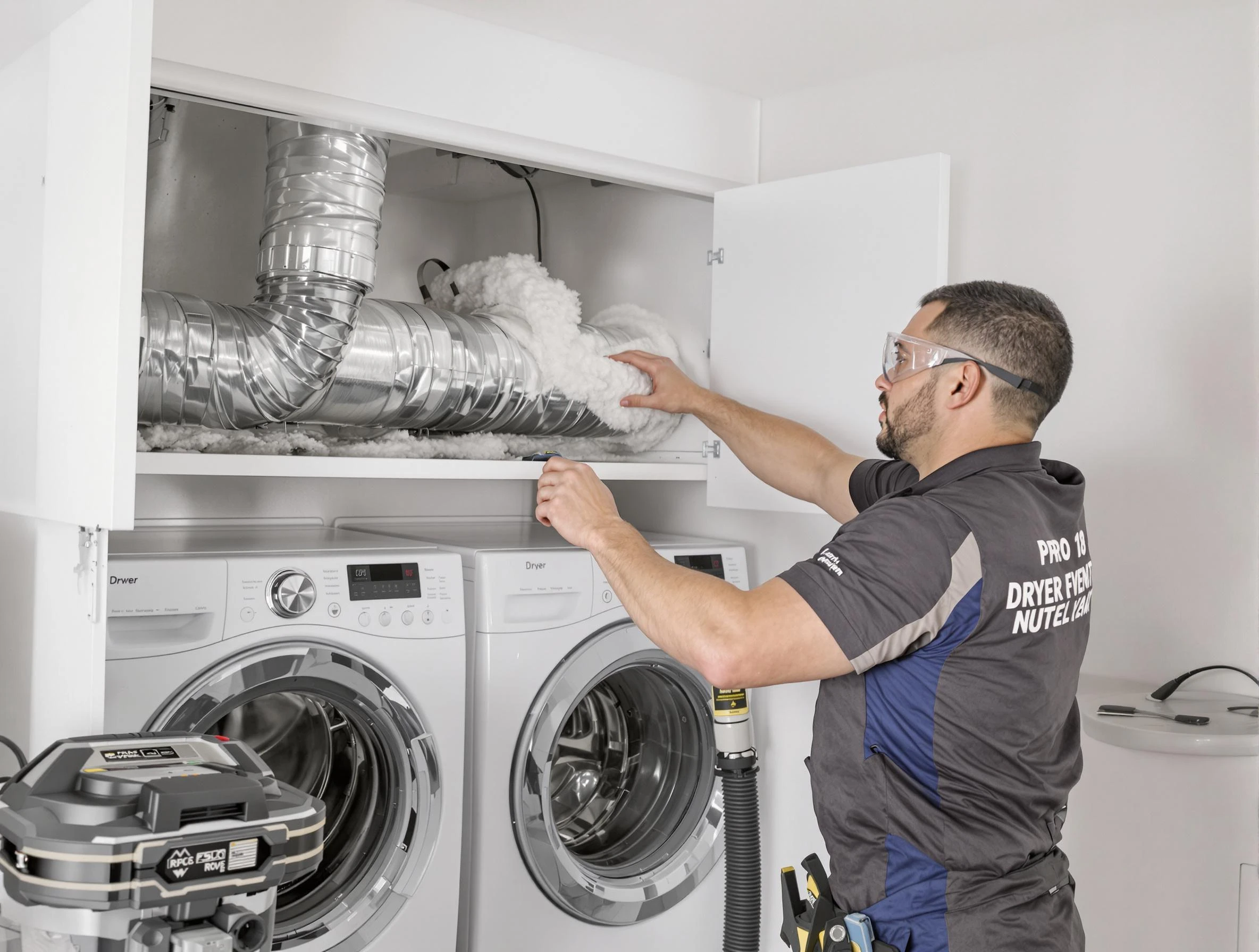Glendale Dryer Vent Cleaning certified technician performing specialized gas dryer vent cleaning in Glendale